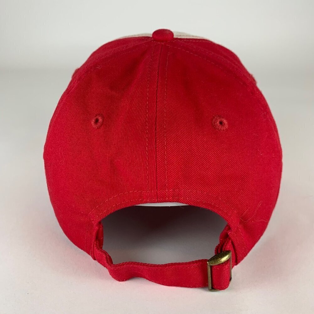 Coney Island Picnic Red Beige Relaxed Fit Strapback Hat - Picture 3 of 6